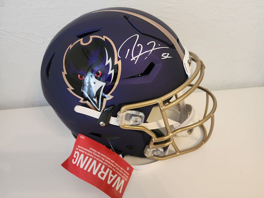 Ray Lewis Autographed Speed Flex Full Size Ravens Alternate Beckett COA