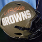 Nick Chubb Autographed Salute to Service Browns Full Size Helmet Beckett COA