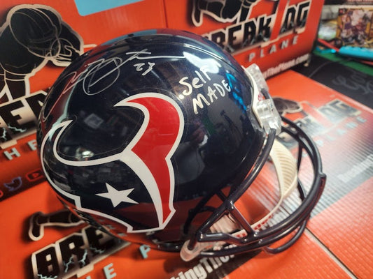 Arian Foster Auto Texans Full Size Helmet with "Self Made" Inscription Tristar COA