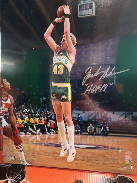 Jack Sikma Auto 16x20 Photo Schwartz COA Seattle Supersonics Thunder