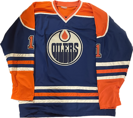 Mark Messier Auto LICENSED Oilers Jersey Collectible Exchange COA