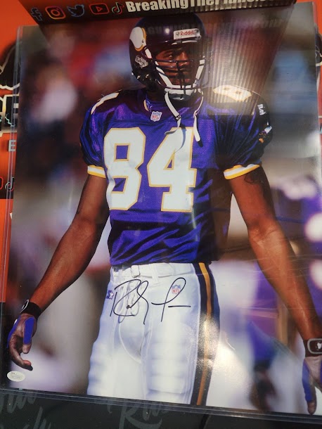 Randy Moss Auto 16x20 Photo Vikings JSA COA