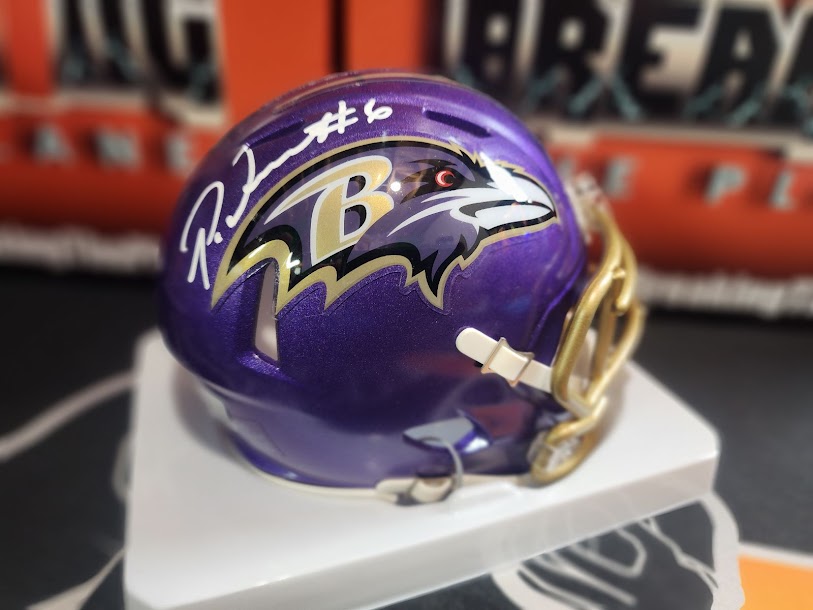 Patrick Queen Auto FLASH Mini Helmet Ravens Beckett COA