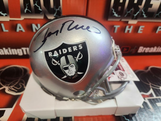 Jerry Rice Auto Mini Helmet Raiders JSA COA