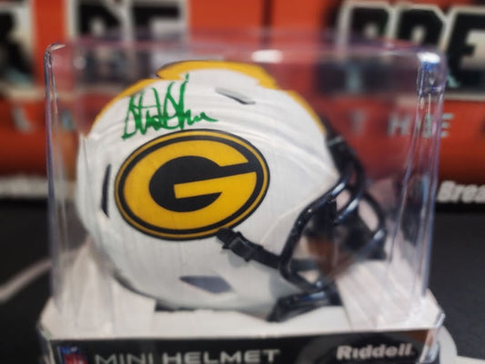 Sterling Sharpe Auto Mini Helmet LUNAR Packers Beckett COA Hall of Fame