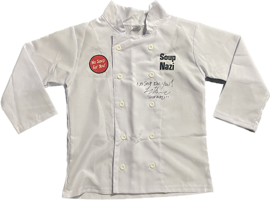 Larry Thomas Auto Soup Nazi Seinfeld "No Soup For You!" PSA COA Chef Shirt