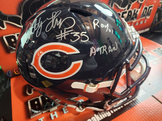 Anthony Thomas Auto Full Size Helmet Bears Inscriptions Schwartz COA