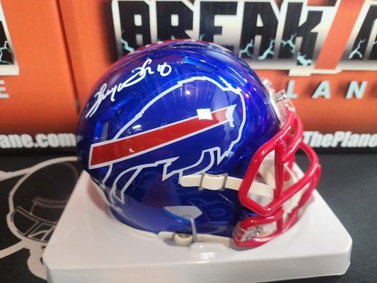 Thurman Thomas Flash Autographed Beckett COA Mini Helmet Bills