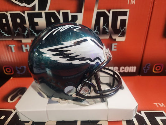 Michael Vick Auto Mini Helmet Eagles JSA COA