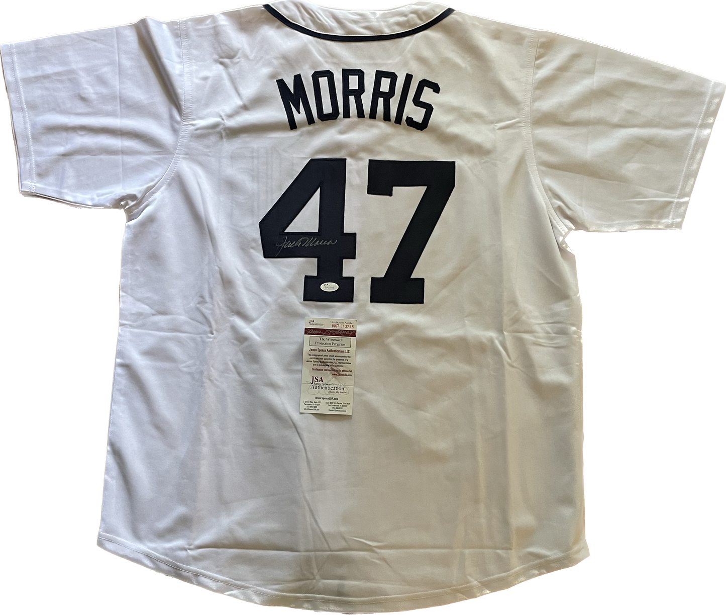 Jack Morris Autographed Tigers Custom Jersey with JSA COA