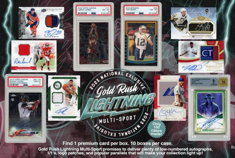 Gold Rush 2023 NATIONAL EXCLUSIVE Lightning multi-sport card! | Personal Break | (We can break or ship sealed) *BREAK#PET256*