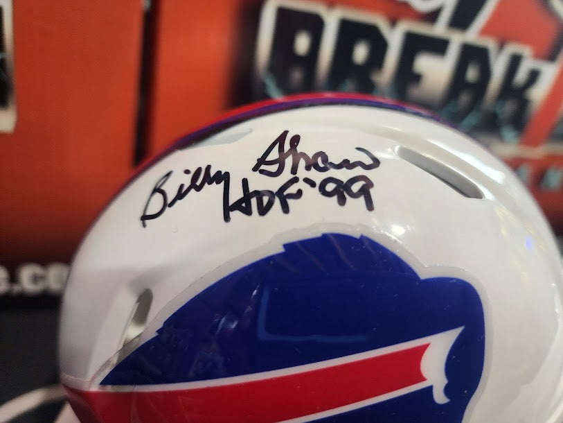 Billy Shaw Auto Mini Helmet Bills JSA COA Hall of Fame