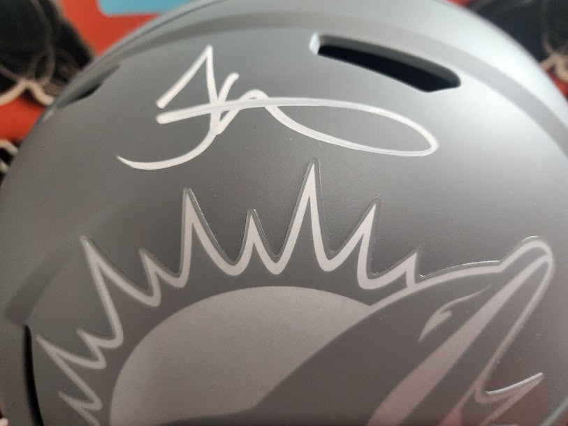 Tyreek Hill Auto Dolphins SLATE Full Size Helmet Beckett COA