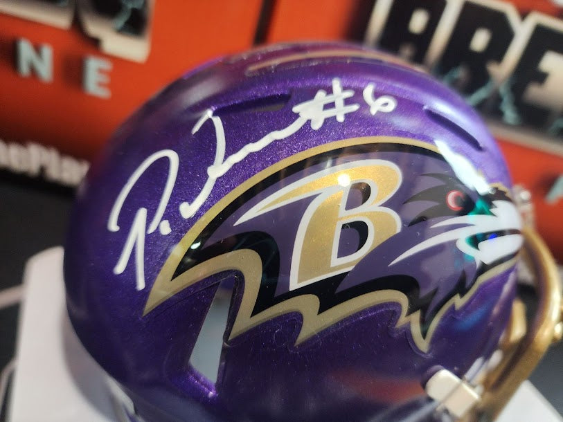 Patrick Queen Auto FLASH Mini Helmet Ravens Beckett COA