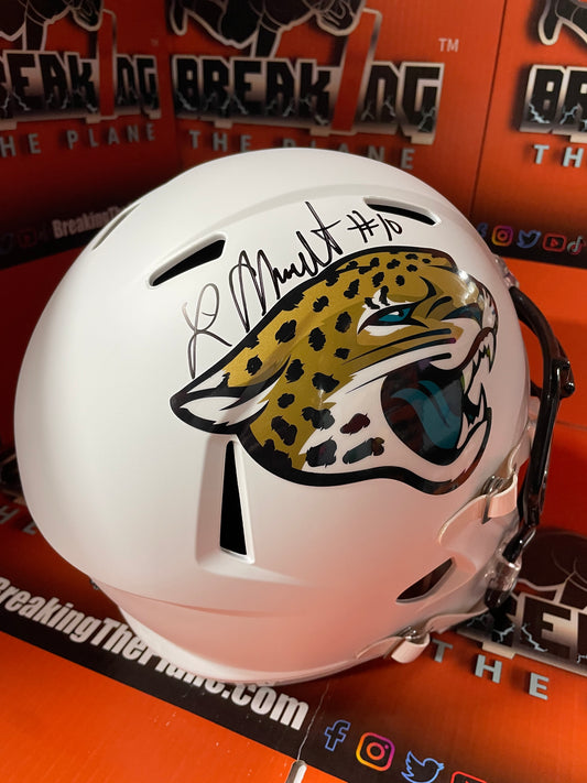 Laviska Shenault Autographed Jaguars Flat White Full Size Helmet Fanatics COA