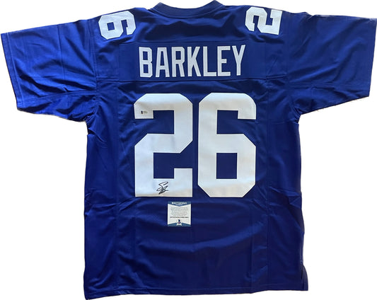 Saquon Barkley Autographed Custom New York Giants Jersey with Beckett COA