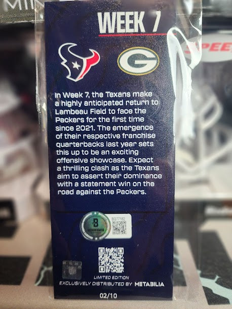 Nico Collins Texans Packers Game Ticket Autographed /10 Beckett COA