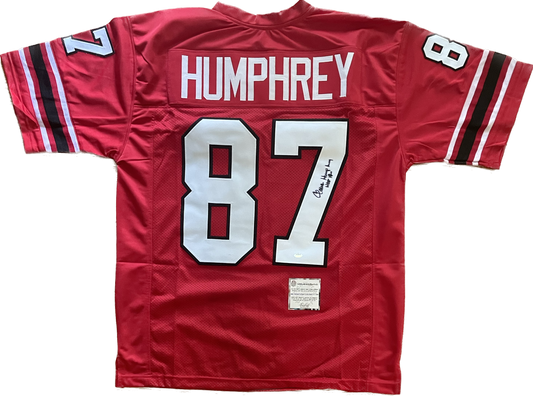 Claude Humphrey Autographed Custom Atlanta Falcons Jersey with Schwartz COA