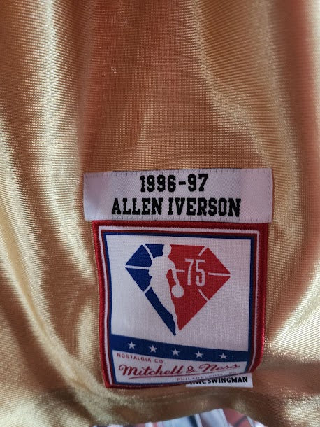 Allen Iverson 76ers Mitchell and Ness Hardwood Classics Basketball Jersey M Unsigned