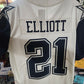 Ezekiel Zeke Elliott On Field Nike Licensed Dallas Cowboys White Jersey Size Medium Unsigned