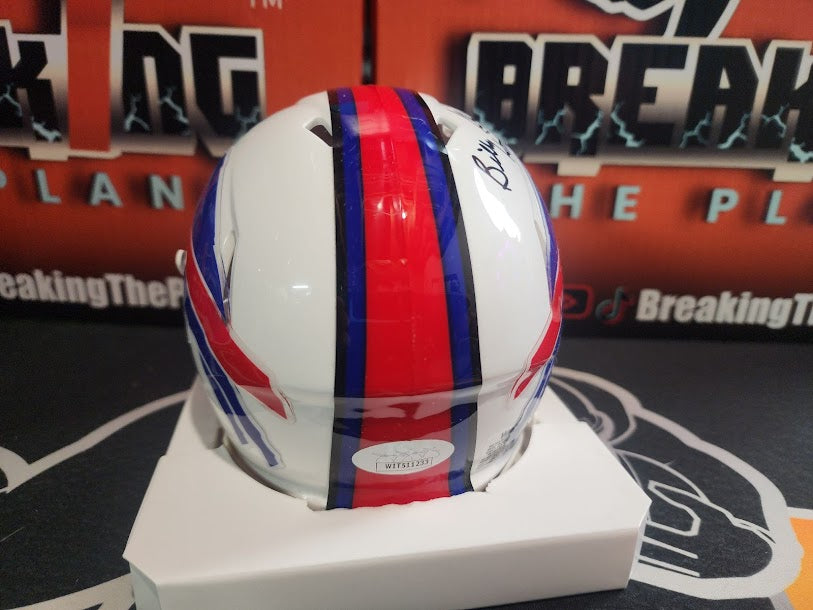 Billy Shaw Auto Mini Helmet Bills JSA COA Hall of Fame