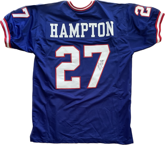 Rodney Hampton Autographed Custom Giants Football Jersey with JSA COA