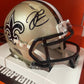 Derek Carr Autographed Saints Mini Helmet Tristar COA Shell Included