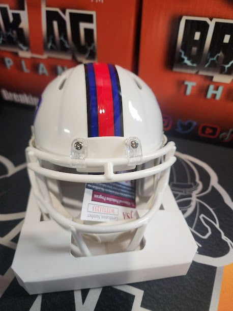 Billy Shaw Auto Mini Helmet Bills JSA COA Hall of Fame