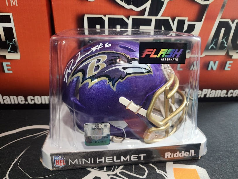 Patrick Queen Auto FLASH Mini Helmet Ravens Beckett COA