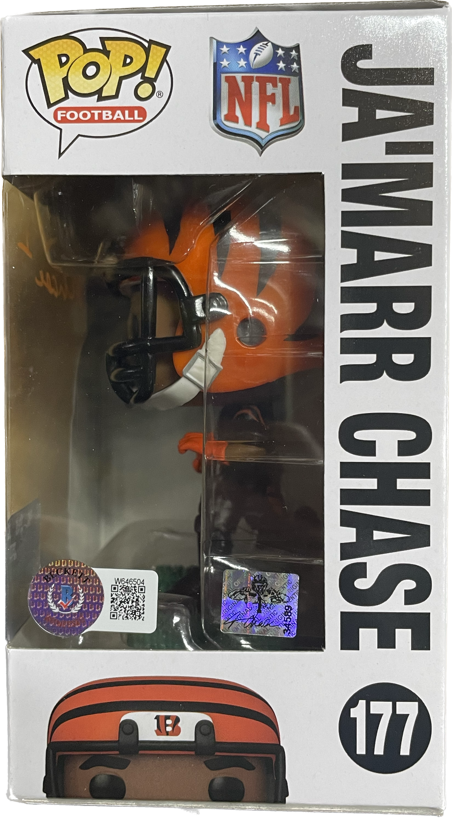 Jamar Chase Autographed Bengals Funko Pop With Beckett COA