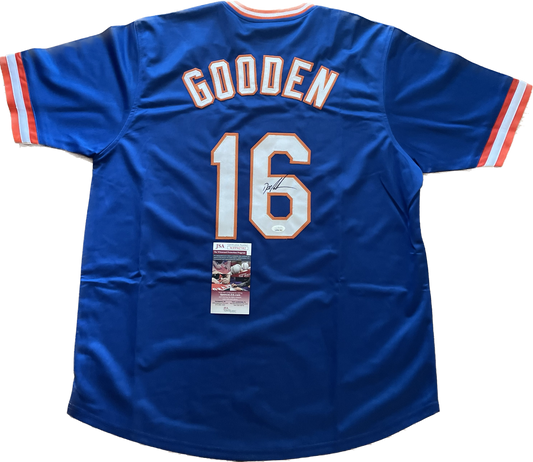 Dwight Gooden Autographed Mets Custom Jersey with JSA COA