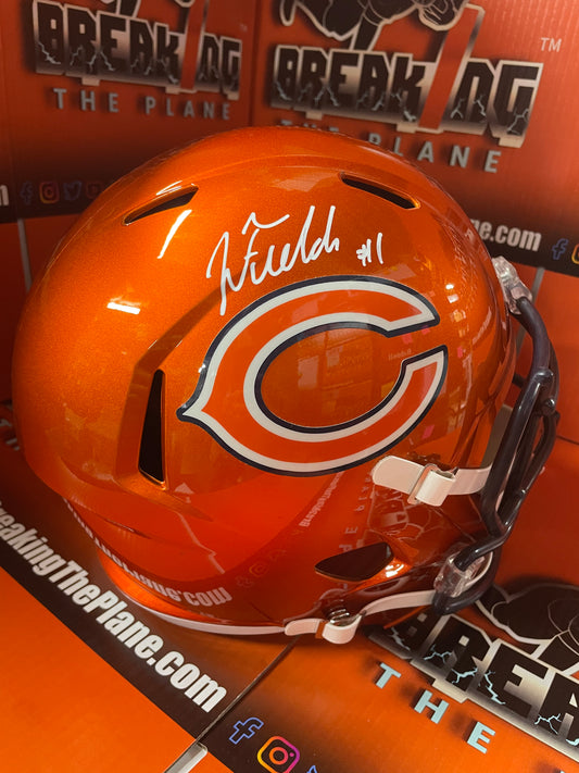 Justin Fields Autographed Flash Specialty Bears Full Size Helmet Beckett COA