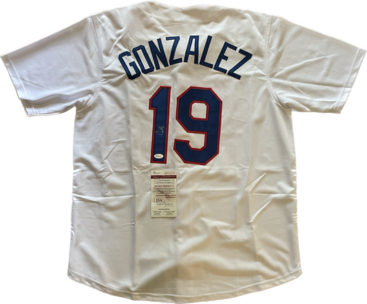 Juan Gonzalez Autographed Rangers Custom Jersey with JSA COA