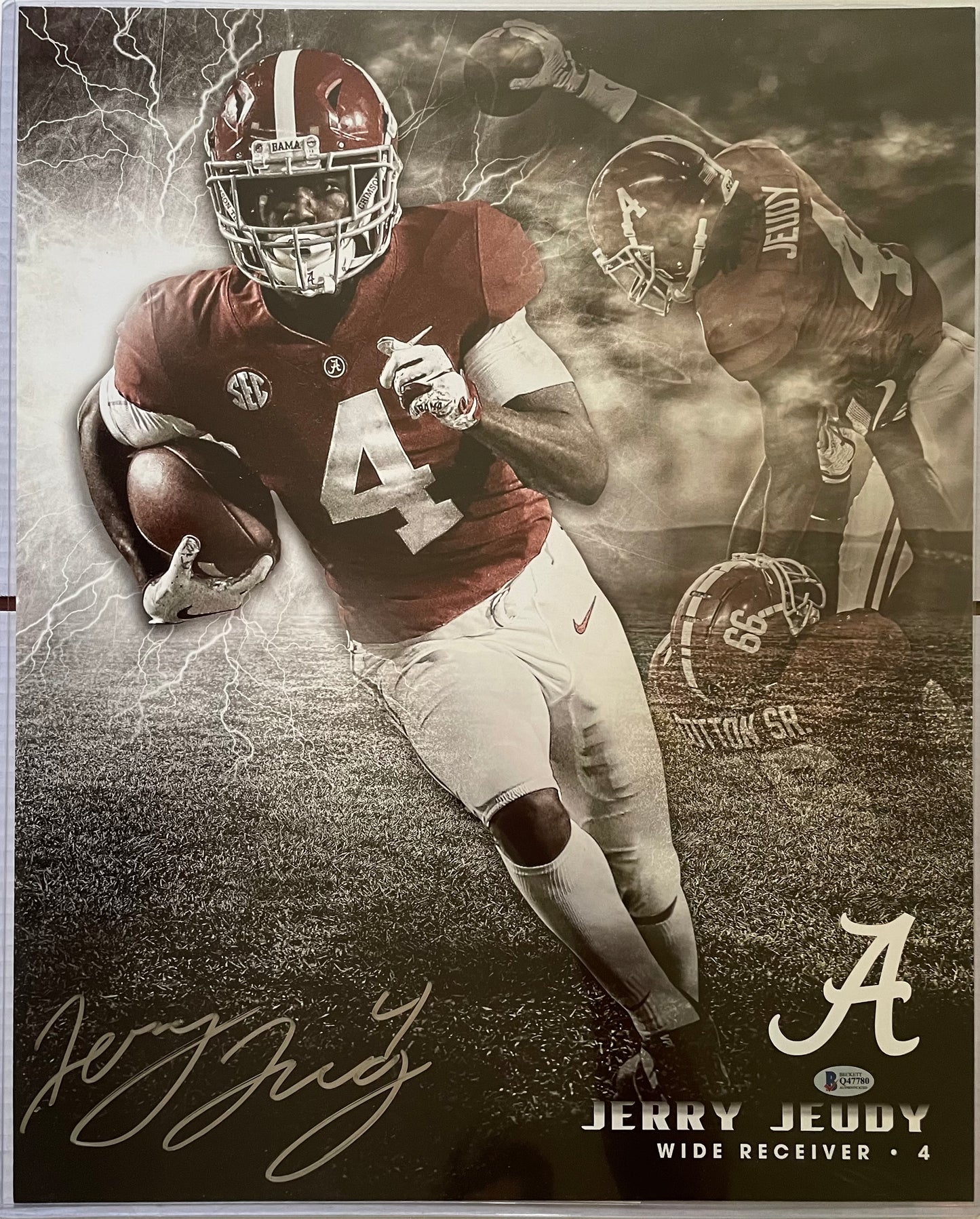 Jerry Jeudy Autographed Alabama 16x20 Photo with Beckett COA Broncos