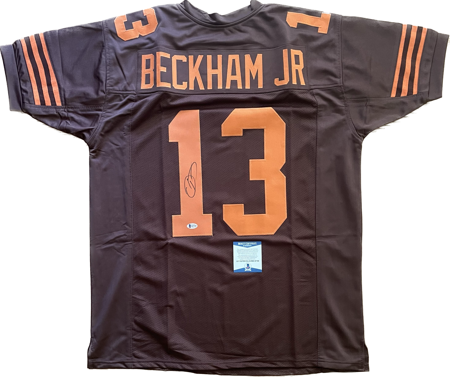 Odell Beckham Jr. Autographed Custom Football Browns Jersey with Beckett COA