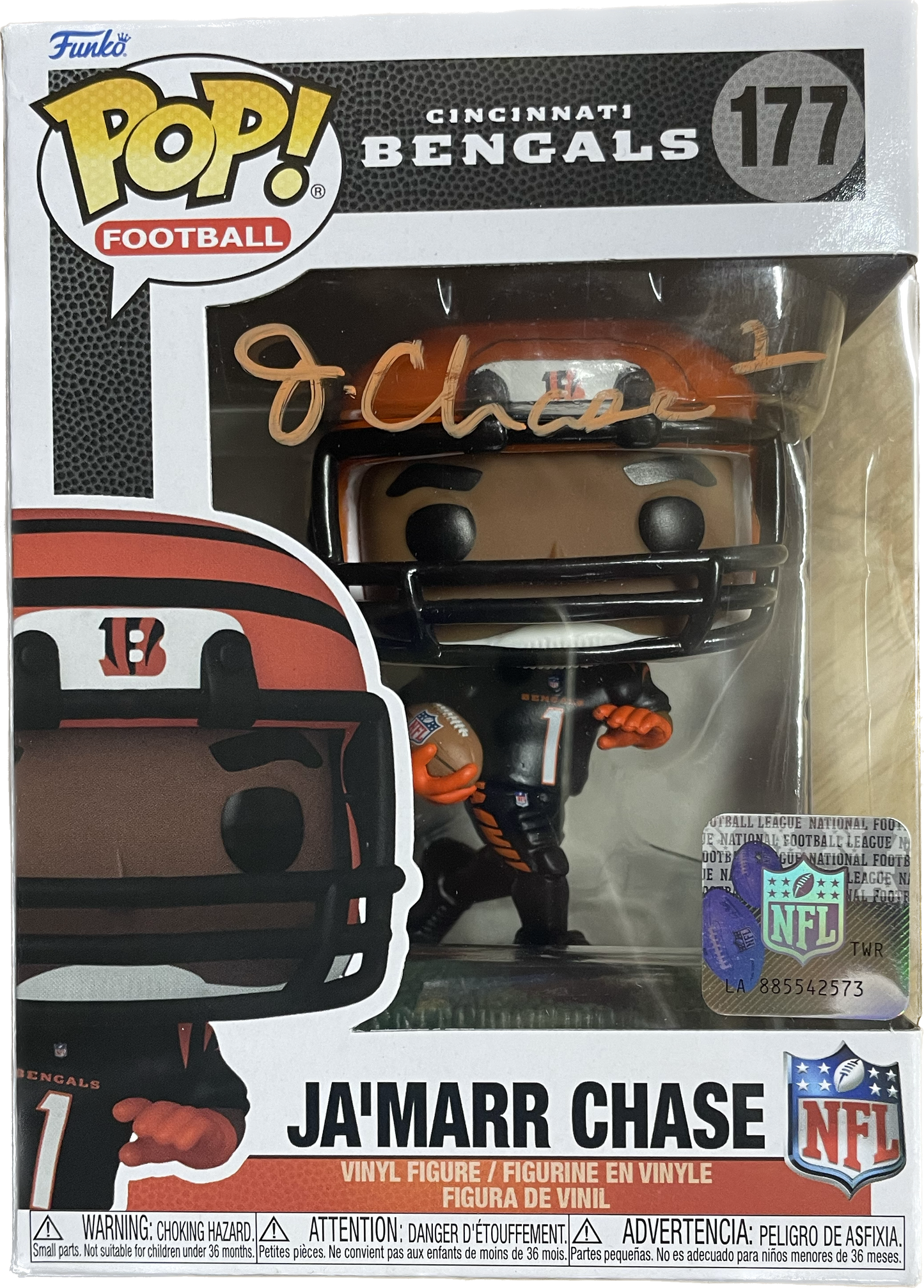 Jamar Chase Autographed Bengals Funko Pop With Beckett COA