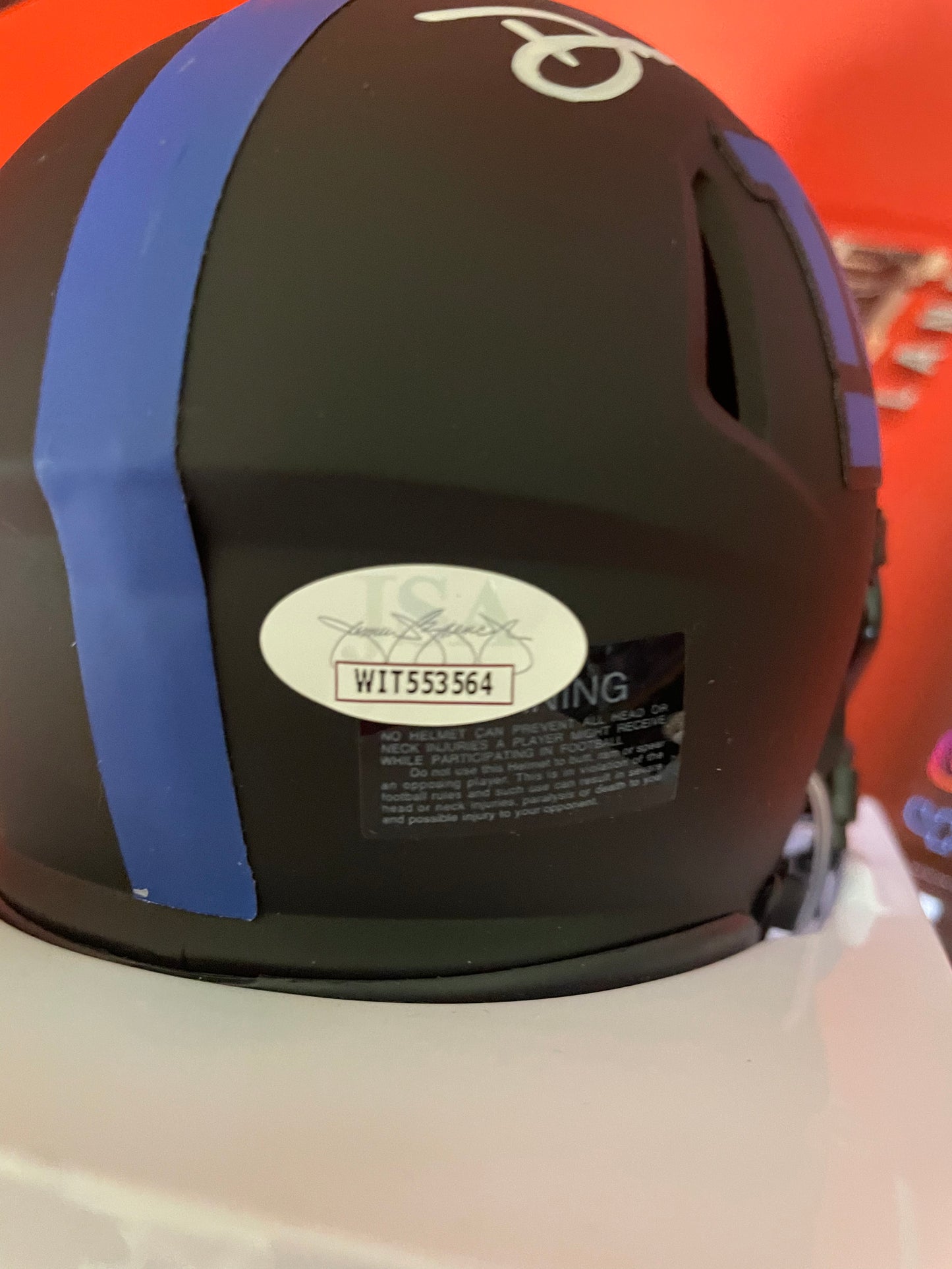 Daniel Jones Autographed Eclipse Giants Mini Helmet with JSA COA - WIT553564