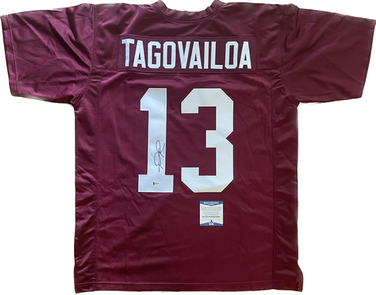 Tua Tagovailoa Autographed Custom College Alabama Jersey with JSA COA Dolphins