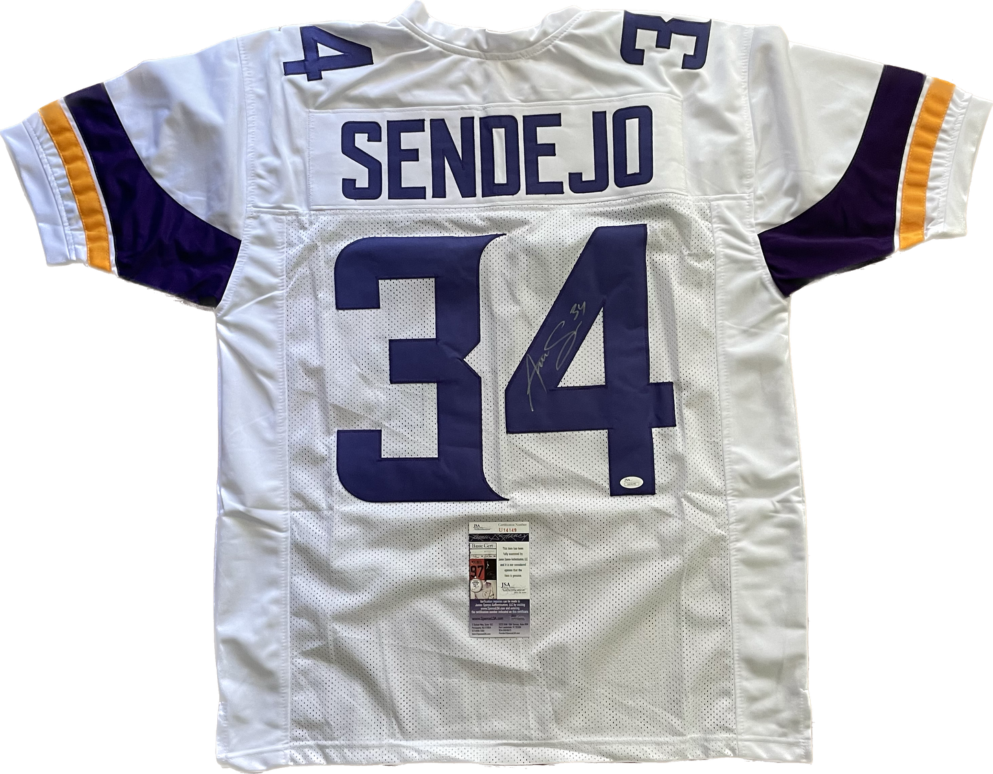 Andrew Sendejo Autographed Vikings Custom Jersey with JSA COA