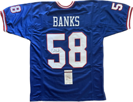 Carl Banks Autographed Custom New York Giants Jersey with JSA COA