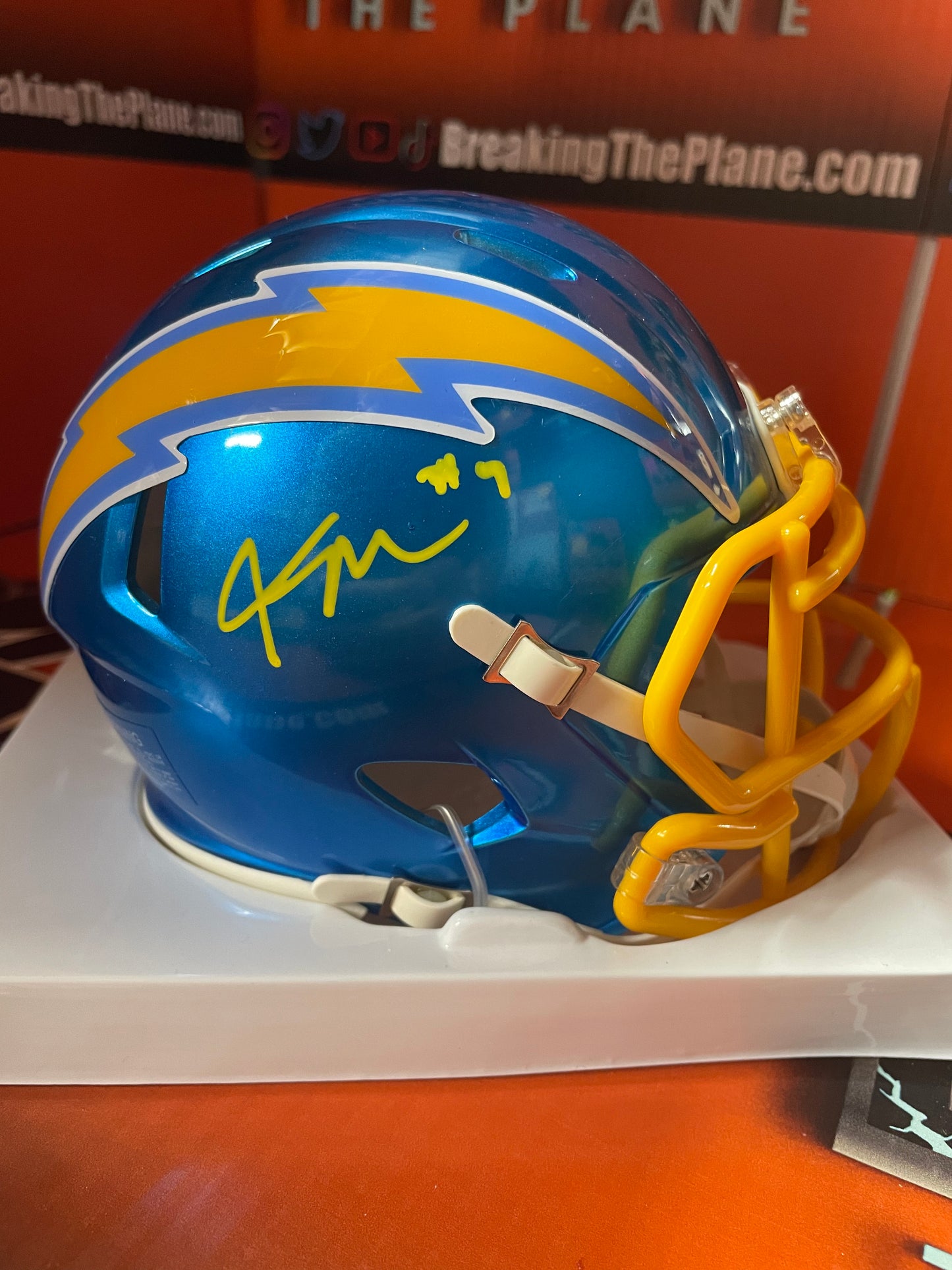 Kenneth Murray Autographed Chargers Flash Mini Helmet With Beckett COA