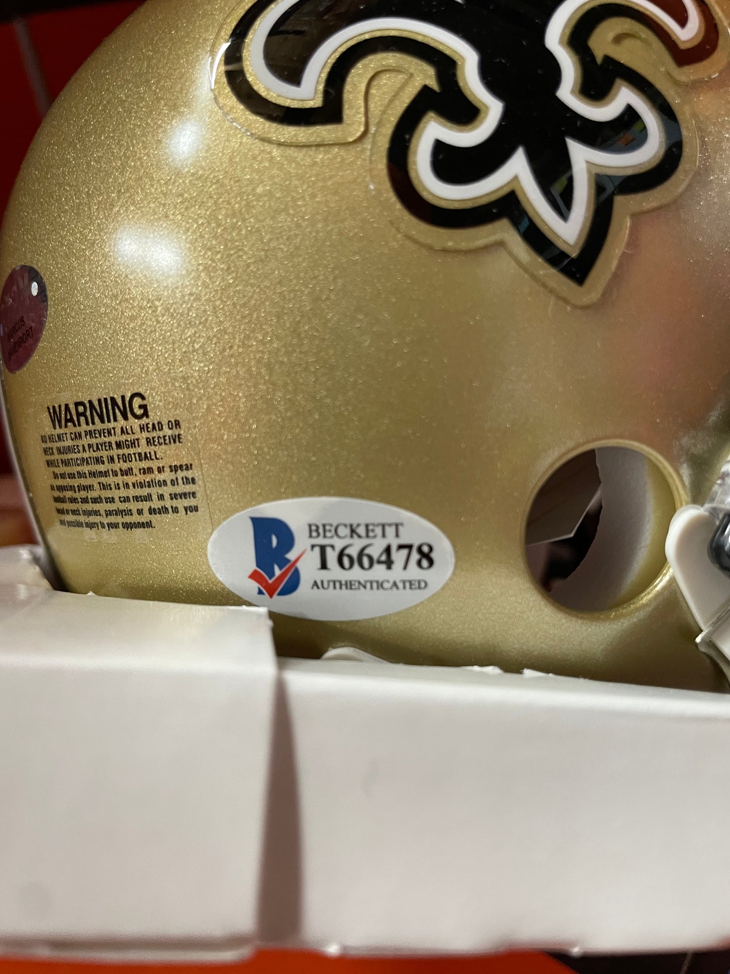 Marcus Davenport Autographed Saints Mini Helmet with Beckett COA