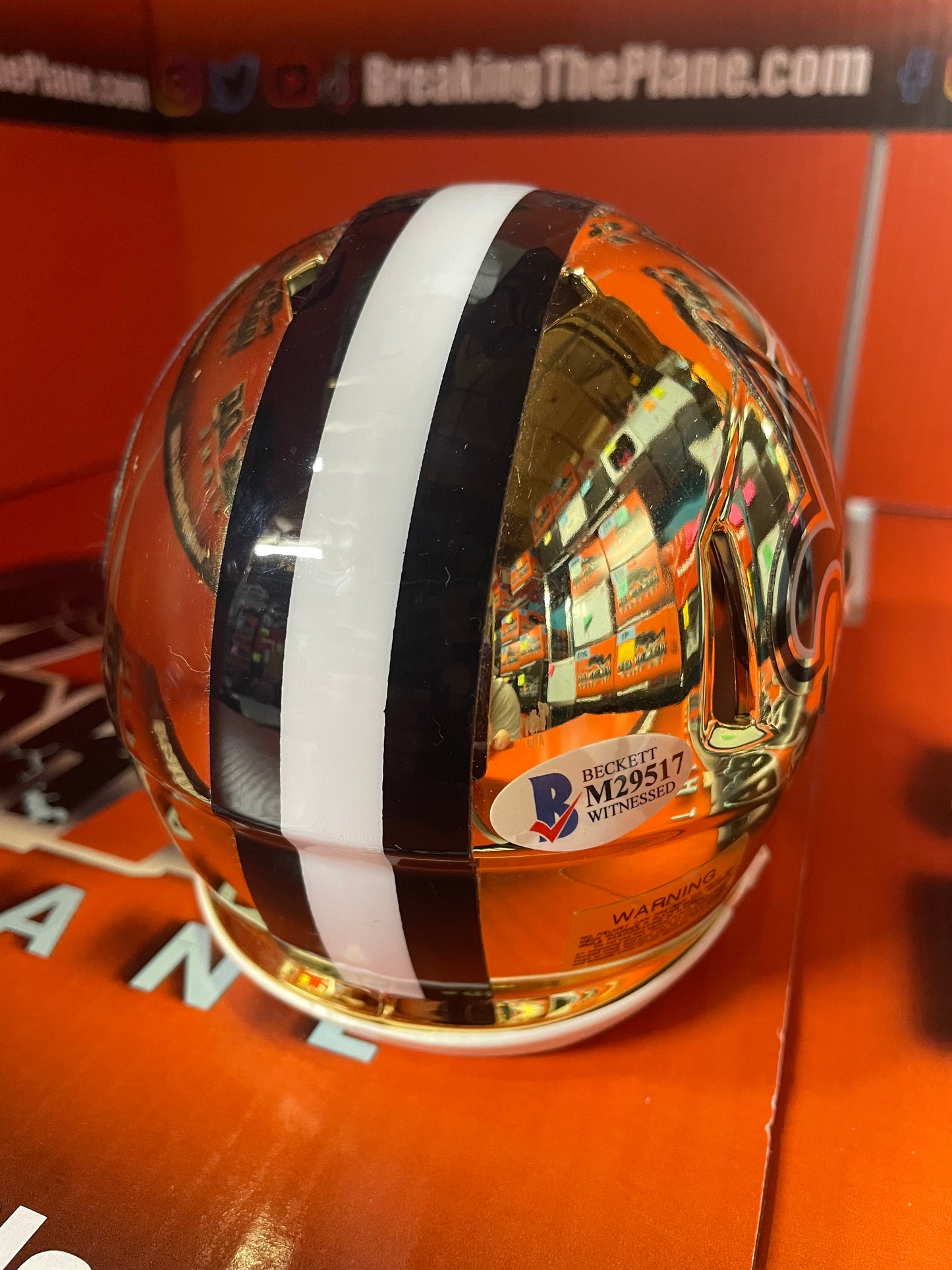 Alvin Kamara Autographed Saints Chrome Mini Helmet with Beckett COA SCRATCHES