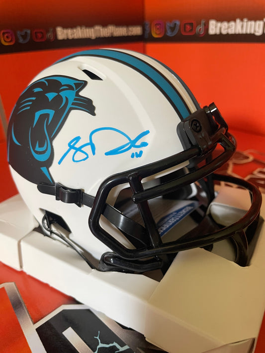 Sam Darnold Autographed Panthers Lunar Mini Helmet with Beckett COA - WH34757