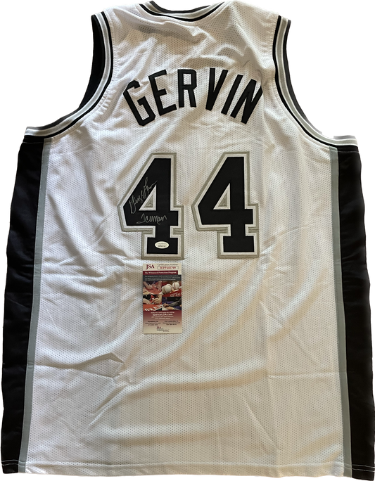 George Gervin Autographed Spurs Custom Jersey with JSA COA