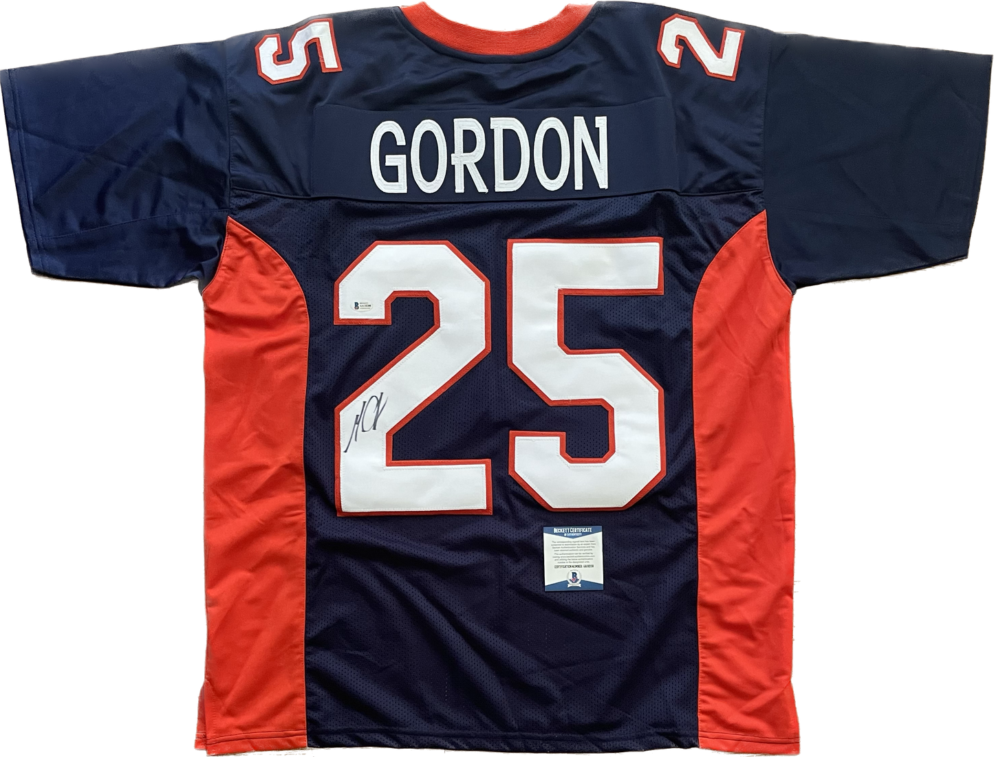 Melvin Gordon Autographed Custom Broncos Football Jersey with Beckett COA