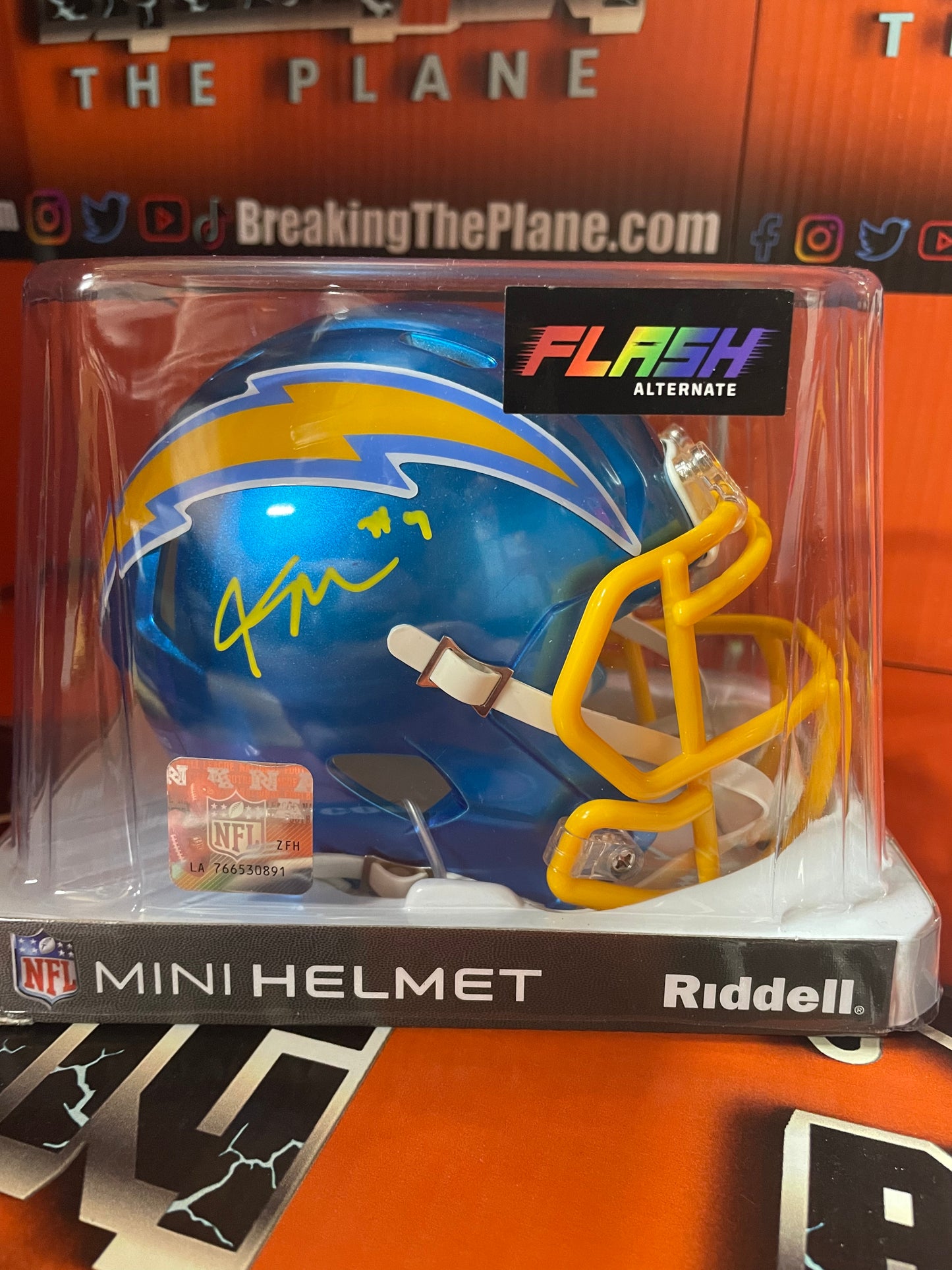 Kenneth Murray Autographed Chargers Flash Mini Helmet With Beckett COA