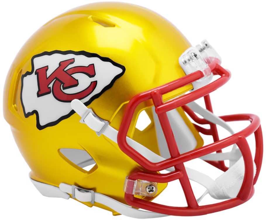 KC Chiefs Unsigned Flash Specialty Riddell Mini Helmet Shell Included