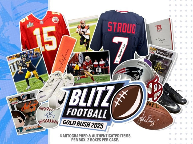 4 MEMORABILIA HITS! | Gold Rush 2025 BLITZ FOOTBALL MEMORABILIA BOX! | PICK 1 TEAM | GET 1 RANDOM TEAM | $49/Spot, 2 for $95, or 4 for $182 | *BREAK#DAV664*