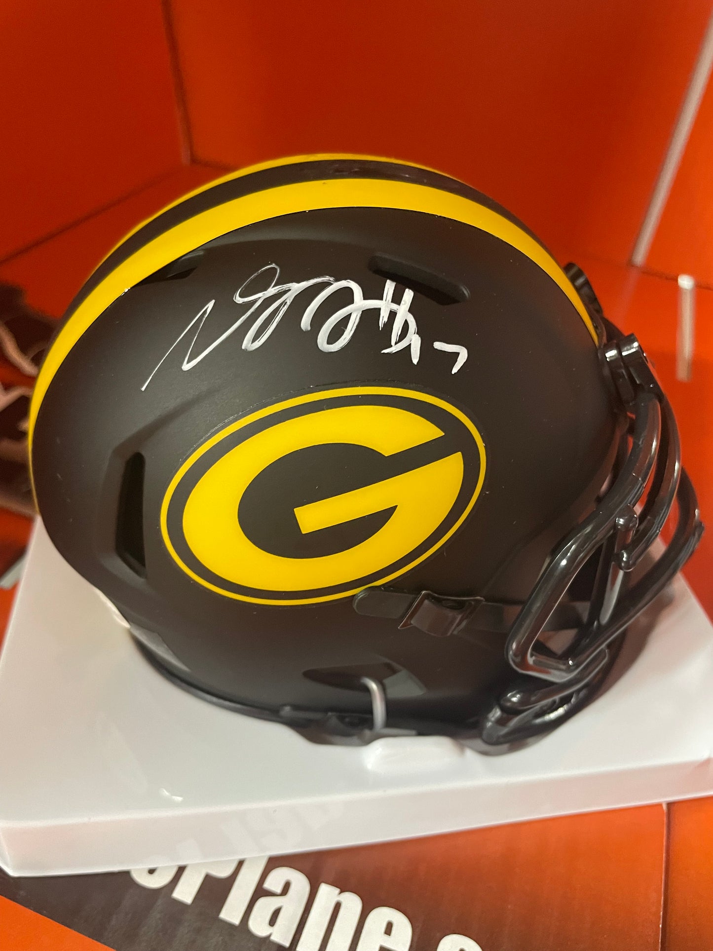 Davante Adams Autographed Packers Eclipse Mini Helmet Beckett COA (See Smudge)